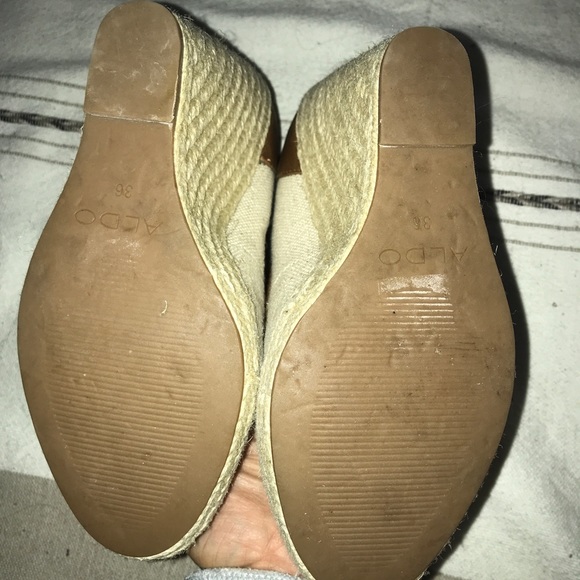 Aldo canvas leather wedge heels tassel det… - Picture 3 of 4